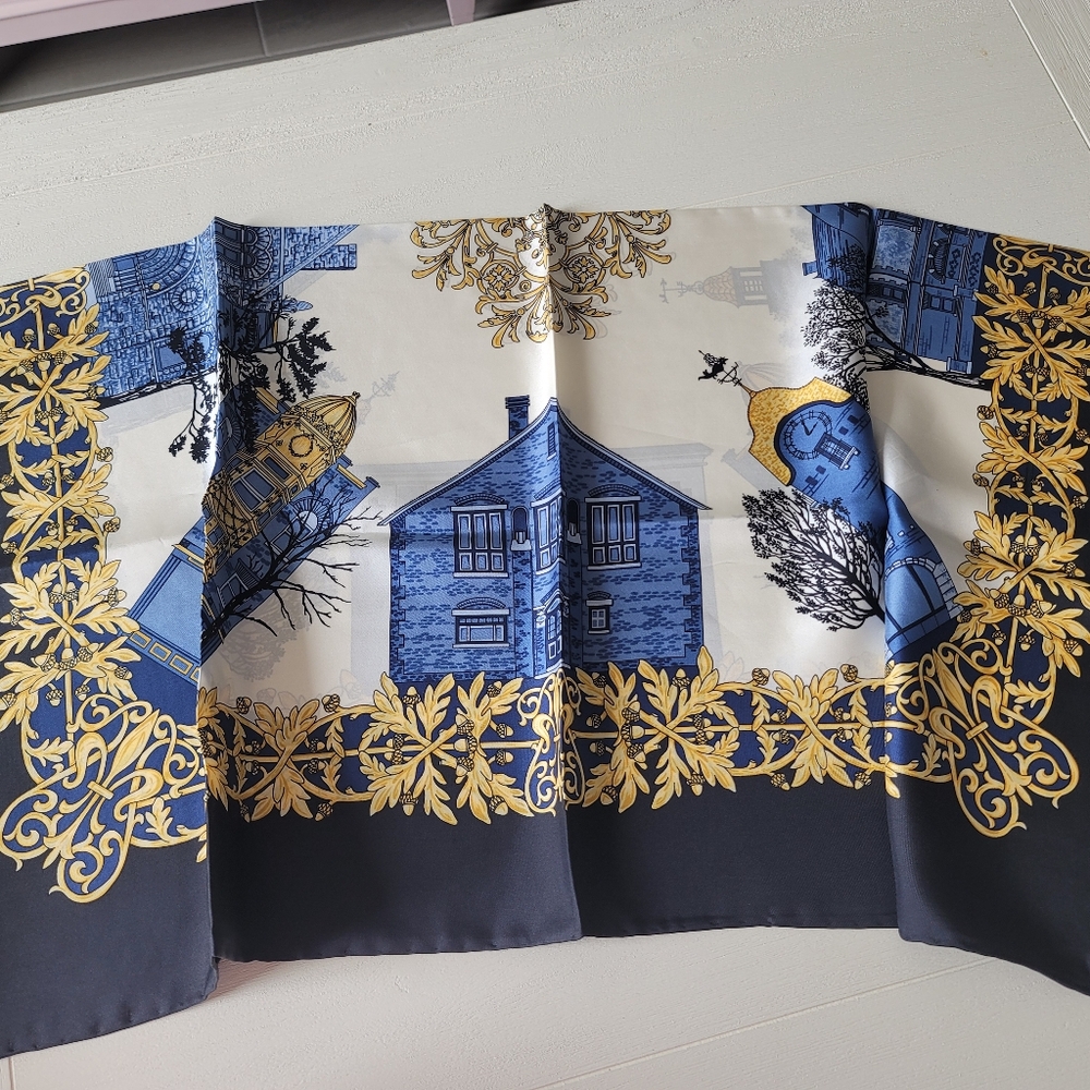 Cecy Jones Silk Architectural Design Scarf View 4